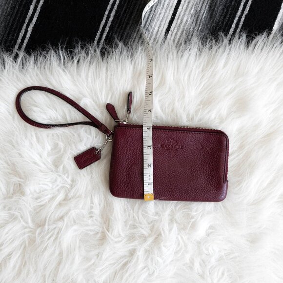 Coach Burgundy Leather Wristlet - Picture 14 of 14